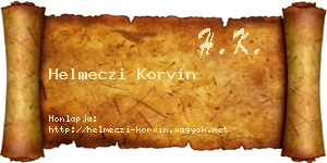 Helmeczi Korvin névjegykártya